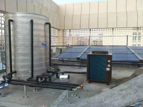南京明发中学空气能和太阳能结合热水工程竣工